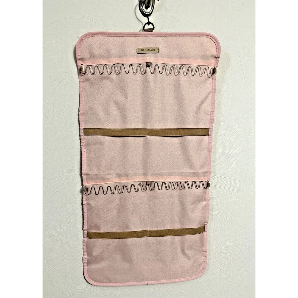 Lot of 2 Jewelry Hanging Storage Organizers PINK 'Honey Can Do' & 'Bag Smart'